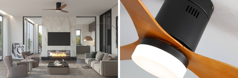 LED stropné svietidlo IMMAX NEO LITE VENTO SMART s ventilátorom 18W Tuya Wi-Fi čierne/hnedé Immax NEO LITE VENTO Smart