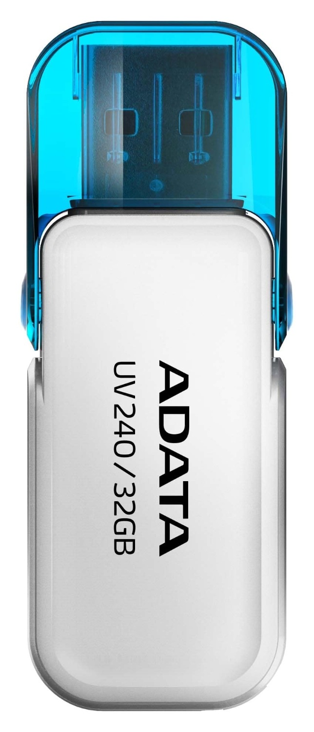 USB flashdisk ADATA Dash Drive UV240 32GB biely Flash USB ADATA Dash Drive UV240 32GB USB 2.0 je kompatibilný s notebookom, televíziou, hernými konzolami