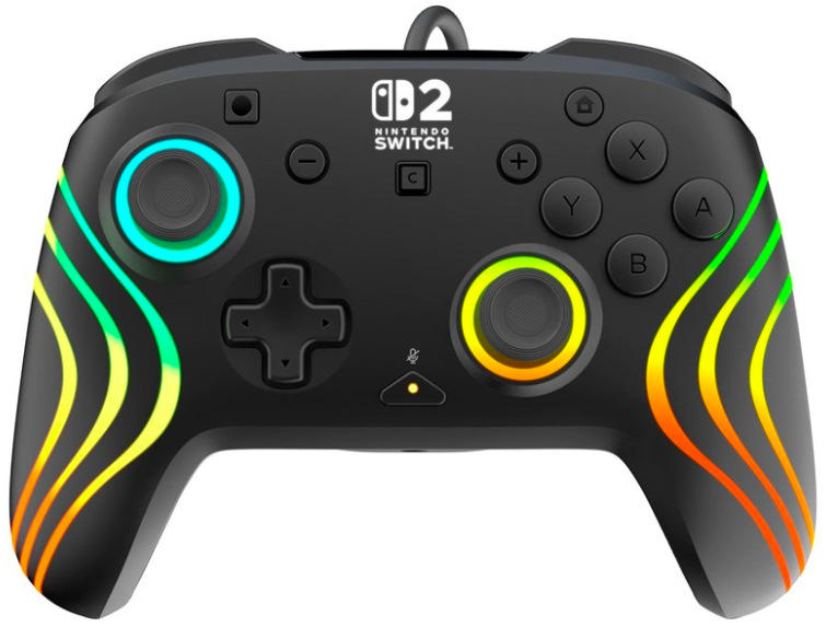 Gamepad Turtle Afterglow Wave Wired RGB, NS2 s RGB podsvietením v čelnom pohľade