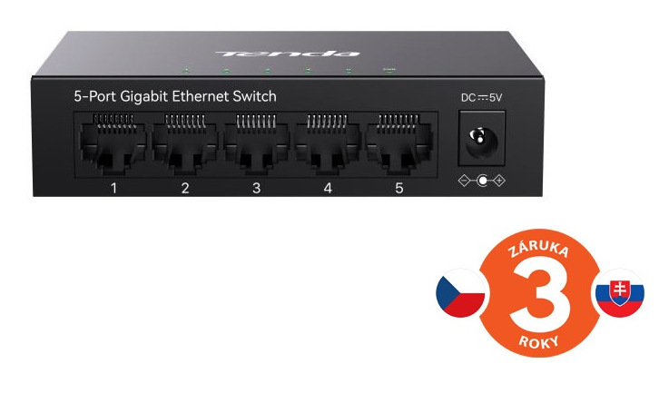 Switch Tenda TEG1005M čierny