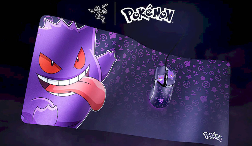 Set Razer Pokémon Gengar Edition s myšou Cobra a fialovou podložkou s veľkým motívom Gengara