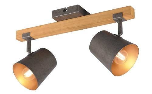 Bodové svietidlo TRIO Bell, drevo/kov