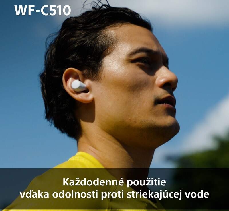 Slúchadlá Sony WF-C510 - žltá, odolnosť podľa IPX4 proti vode a prachu
