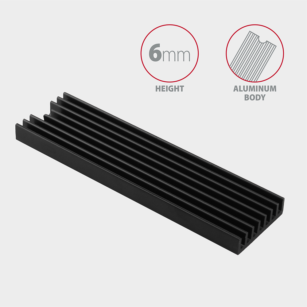 Chladič Axagon pre M.2 2280 SSD, výška 6 mm Chladič Axagon pre M.2 2280 SSD, výška 6 mm