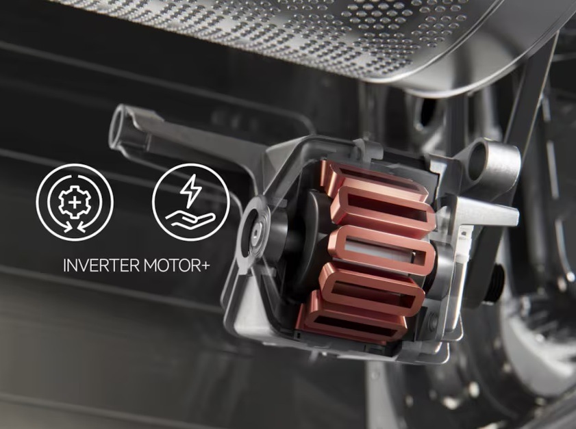 Bezkefová invertorová technológia motora práčok AEG.