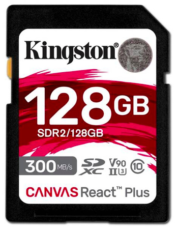 Pamäťová karta Kingston Canvas React Plus 128GB SDXC UHS-II (300R/260W) Pamäťová karta Kingston Canvas React Plus 128GB SDXC UHS-II (300R/260W)