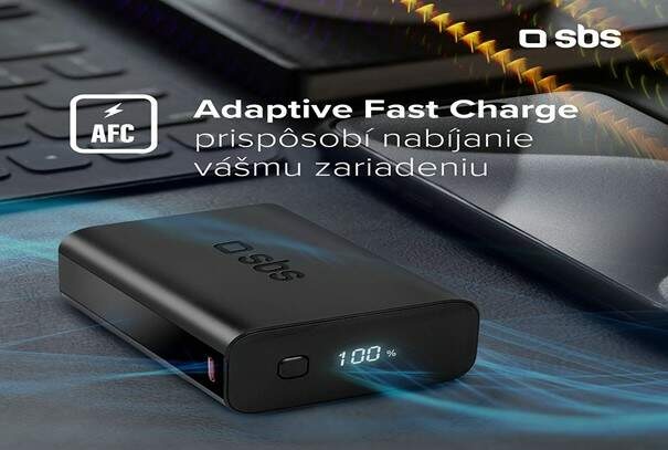 Powerbank SBS Slim 2x USB-A/2x USB-C, PD, 100 W, 20000 mAh čierna Powerbank SBS Slim 2x USB-A/2x USB-C, PD, 100 W, 20000 mAh čierna