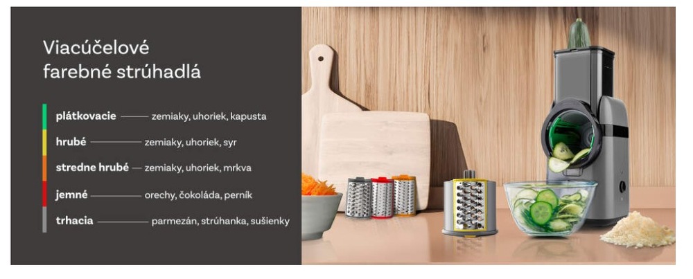 Elektrický strúhač ETA Gratta 5079 90000 čierny/sivý Elektrický strúhač ETA Gratta 5079 90000 čierny/sivý