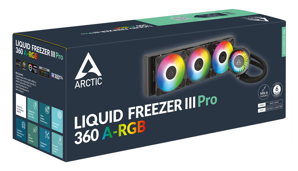 Vodný chladič Arctic Cooling Liquid Freezer III Pro 360 ARGB čierny Vodný chladič Arctic Cooling Liquid Freezer III Pro 360 ARGB čierny