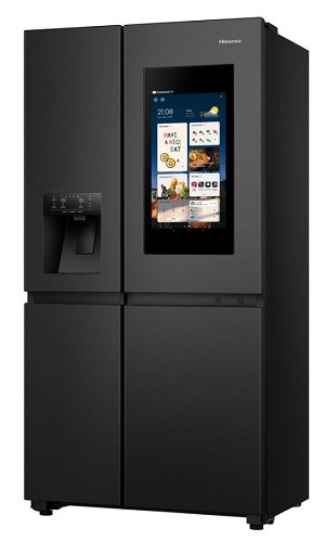 americká chladnicka Hisense RS9P628GPFE s veľkým displejom na dvierkach