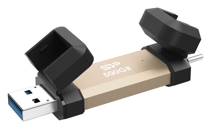 Flash disk Silicon Power s kapacitou 500 GB, zlatá farba