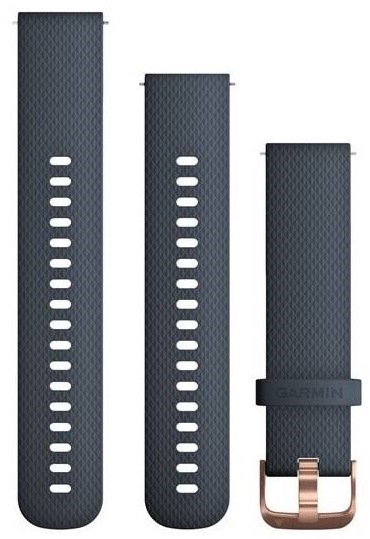 Remienok Garmin Quick Release 20mm, silikónový Granite Blue, ružovozlatá pracka modrý/rose gold