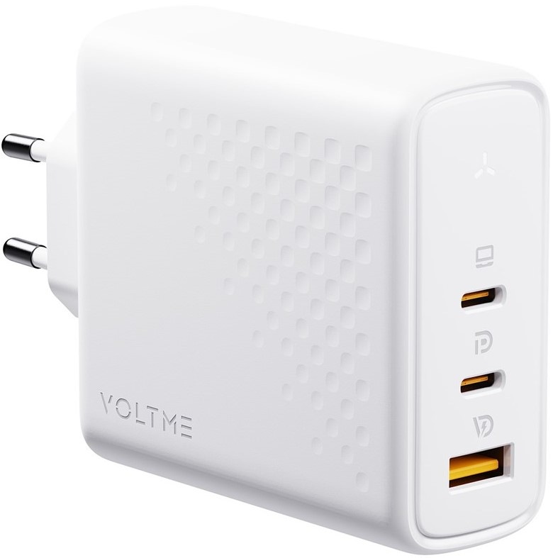 Nabíjačka do siete Voltme Revo 140 2xUSB-C, 1xUSB-A 140W - biela