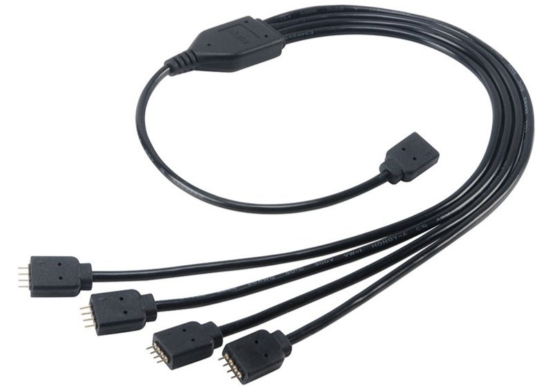 Adaptér AKASA RGB LED Splitter and extension - čierny