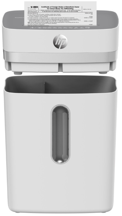 Horná časť Skartovače HP OneShred 12CC sňatá z 23l koša s priehľadom