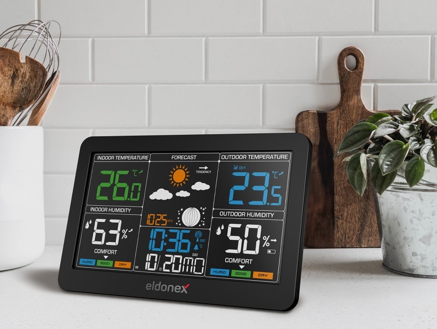 Meteostanica Eldonex WeatherCheck EWS-1010 umiestnená v interiéri