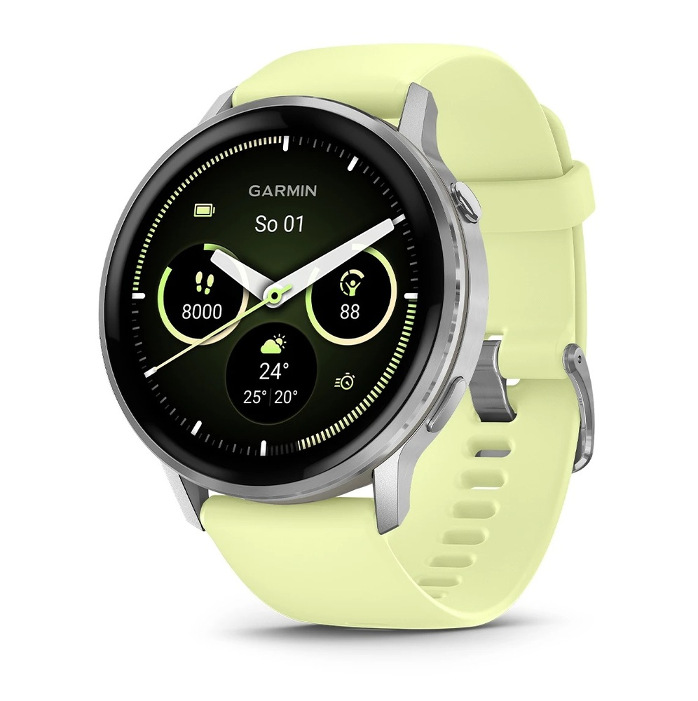 Inteligentné hodinky Garmin Venu 4 - 45 mm strieborné/žlté