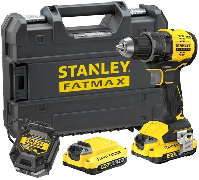 Aku vŕtačka Stanley FatMax SFMCD714D2T-QW (s baterií) Aku vŕtačka Stanley FatMax s 2 batériami 2Ah, nabíjačkou a kufrom.