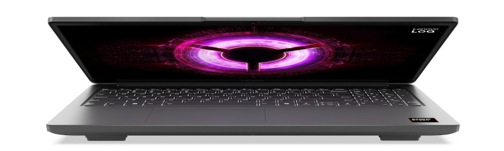 Notebook Lenovo LOQ 15ARP10E + Game Pass predplatné na 3 mesiace sivý Pootvorený a zapnutý notebook Lenovo LOQ 15ARP10E