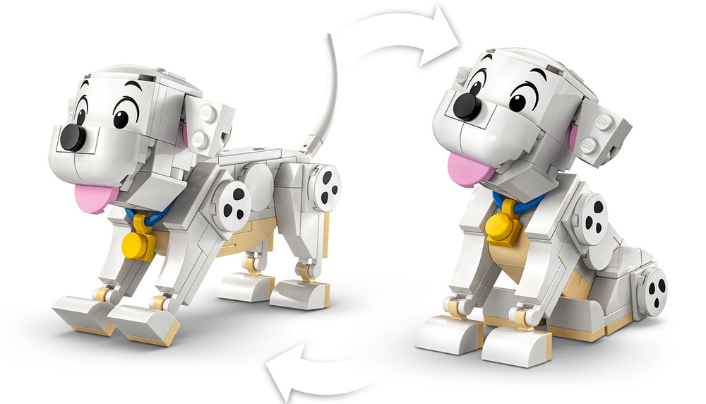 Stavebnica LEGO® │ Disney 43271 Šteniatka Lucky a Penny z filmu 101 dalmatíncov Štístko a Penny potešia deti od šiestich rokov, ktoré milujú psíkov, filmové príbehy a tvorivé hranie.