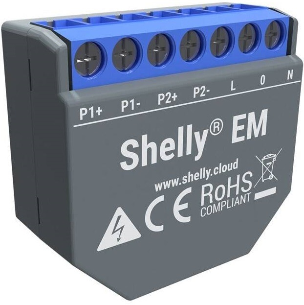 Modul Shelly EM, meranie spotreby až 2x 120 A, 1 výstup