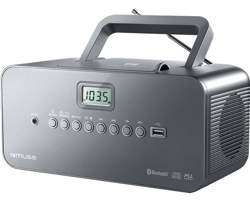 Rádioprijímač s CD MUSE M-30BT sivý