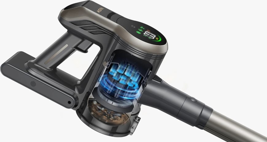 Detail cyklónovej filtrácie v tyčovom vysávači MOVA S2 Detect