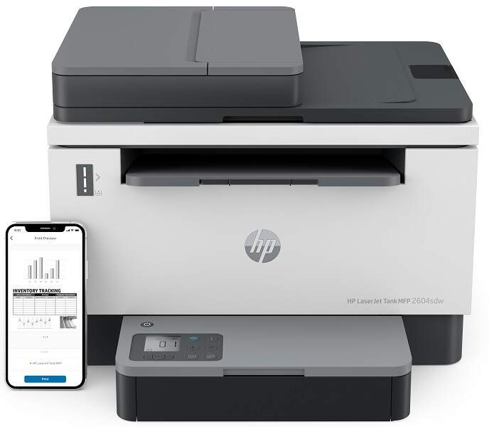 Tlačiareň laserová HP LaserJet Tank 2604sdw MFP sivá/biela Tlačiareň laserová HP LaserJet Tank 2604sdw MFP sivá/biela