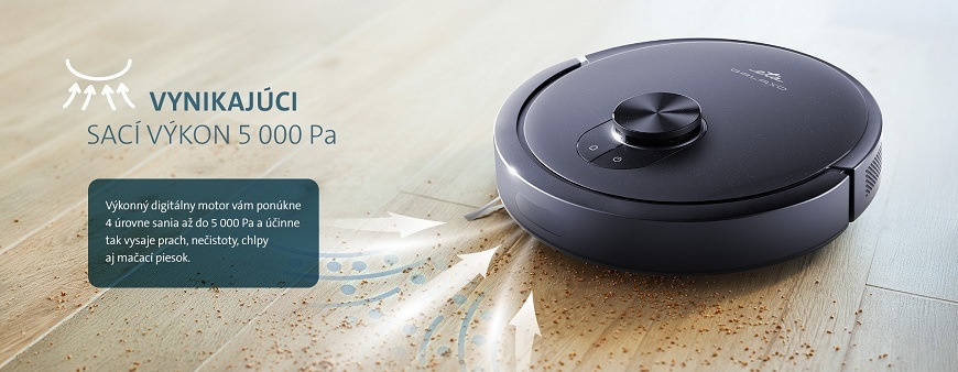 Robotický vysávač ETA Galaxo, sací výkon