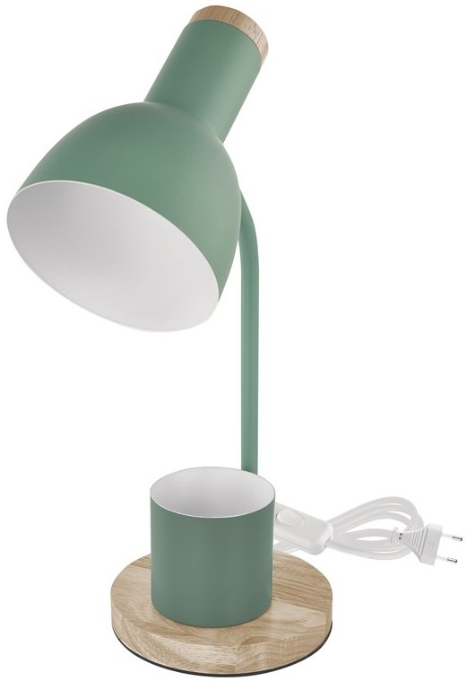 Stolová LED lampička EMOS Poppy v zelenej farbe s praktickým ceruzkovníkom