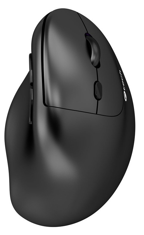 Ergonomická bezdrôtová vertikálna myš C-TECH s dosahom 10 metrov, čierna farba