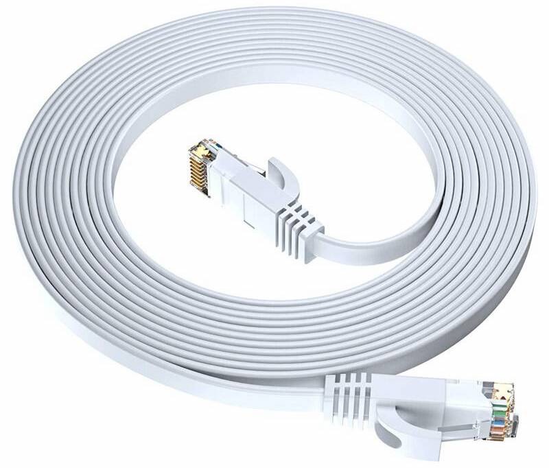 Kábel GoGEN sieťový (RJ45), plochý, CAT6, 2m biely