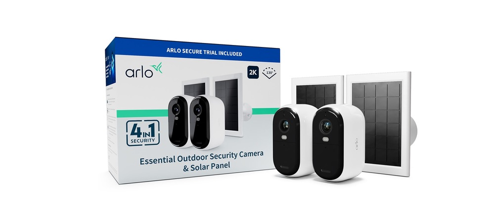 IP kamera Arlo Essential Gen.2 Bundle 2K Outdoor Security, 2 ks + 2 ks solárny panel biela