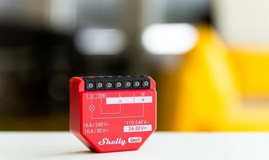 Modul Shelly Gen3 1PM, spínací modul, WiFi - červený