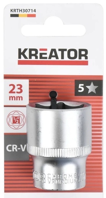 Nástrčná hlavica Kreator s rozmerom 23 mm, kvalitná oceľ