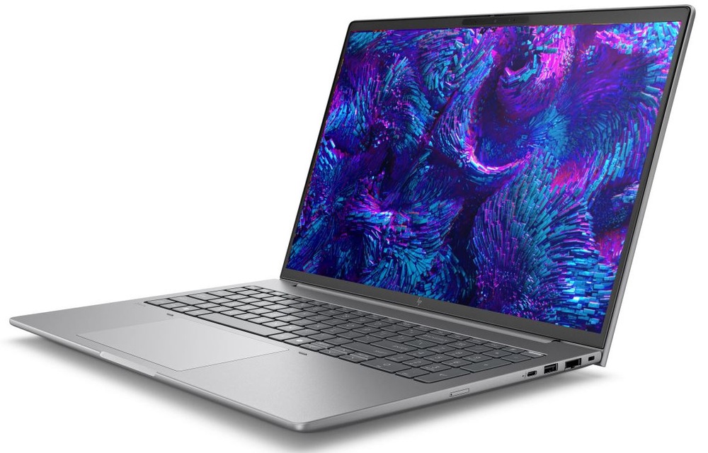 Notebook HP ZBook 8 G1i 16" sivý Otvorený notebook HP s pohľadom na displej a klávesnicu