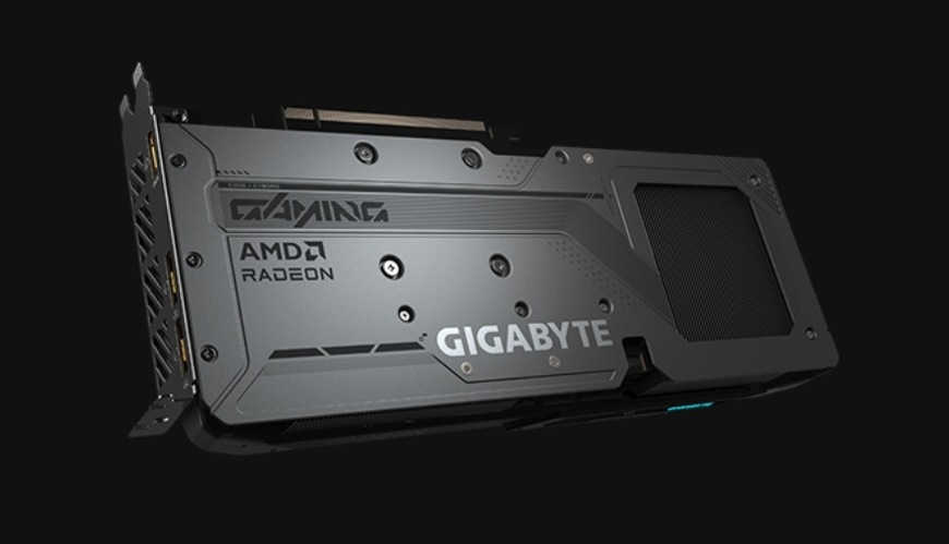 Grafická karta GIGABYTE AMD Radeon RX 9060 XT GAMING OC 8GB čierna Zadný kovový backplate grafickej karty GIGABYTE radu Gaming