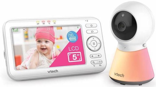 Detská elektronická pestúnka Vtech VM5254 biela Kamera detskej pestúnky Vtech VM5254 s možnosťou pripevnenia na stenu a stabilnou základňou
