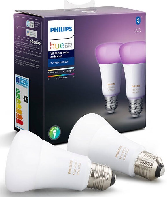 Inteligentná žiarovka Philips Hue Bluetooth 9W, E27, White and Color Ambiance (2ks)