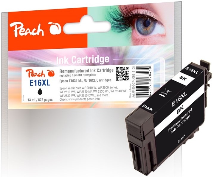 Atramentová náplň Peach Epson 16XL, 675 strán - čierna