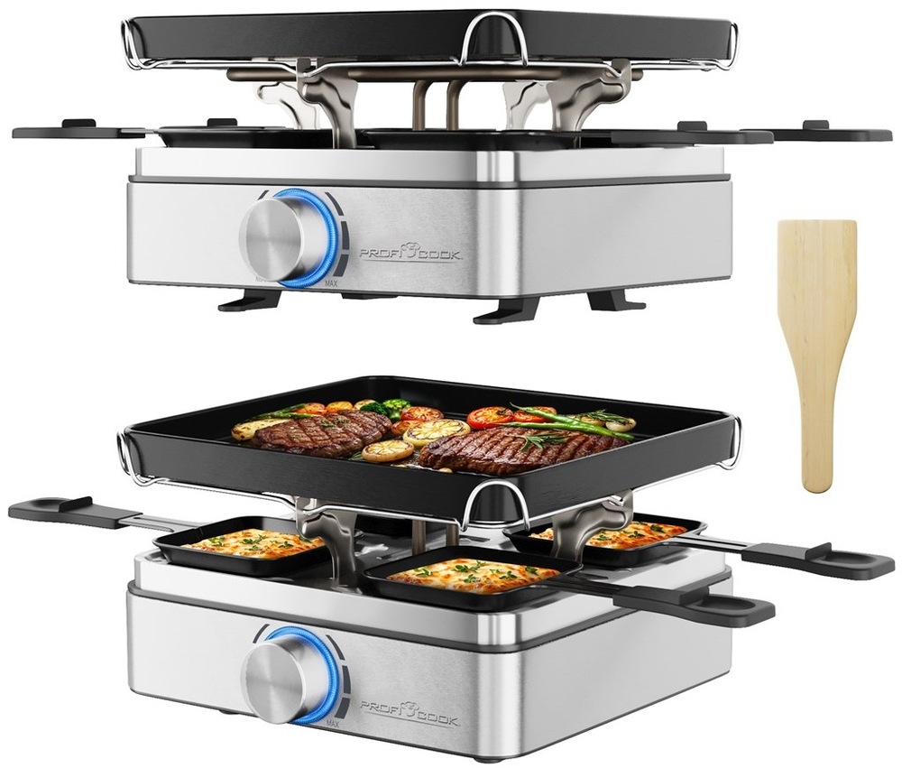 Gril Profi Cook RG 1301 nerez Ukážka všetkého príslušenstva grilu ProfiCook RG 1301″ width=