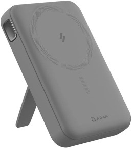 Powerbank ADAM Elements VIONTA C2 Pro 8-in-1 10000 mAh sivá Powerbanka Adam Elements s výklopným stojanom, pohľad zo zadnej strany.