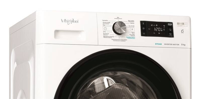 Práčka Whirlpool FFB 9489 BV CS, voľne stojaca, vopred plnená, biela, český panel