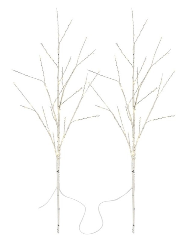 LED dekorácia EMOS 2x brezová vetvička, 60 cm, 100LED, vonkajšia aj vnútorná, teplá biela, časovač