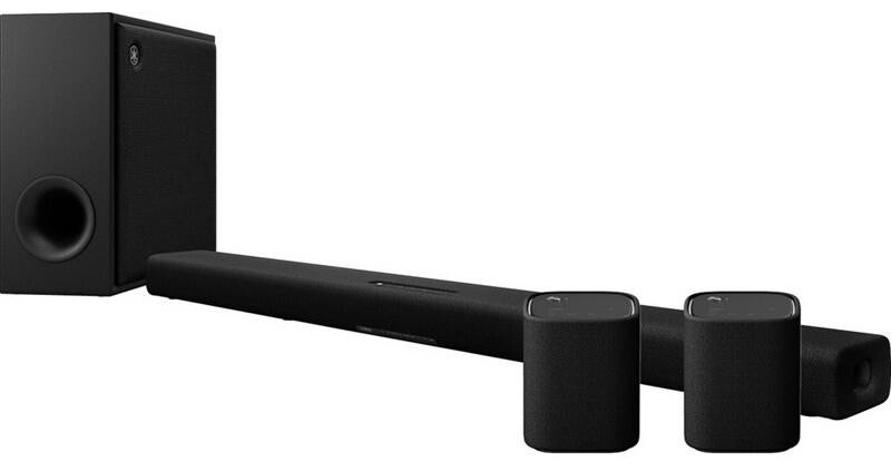 soundbar yamaha true x surround 50a s bezdrôtovým subwooferom a dvoma zadnými reproduktormi v čiernom prevedení