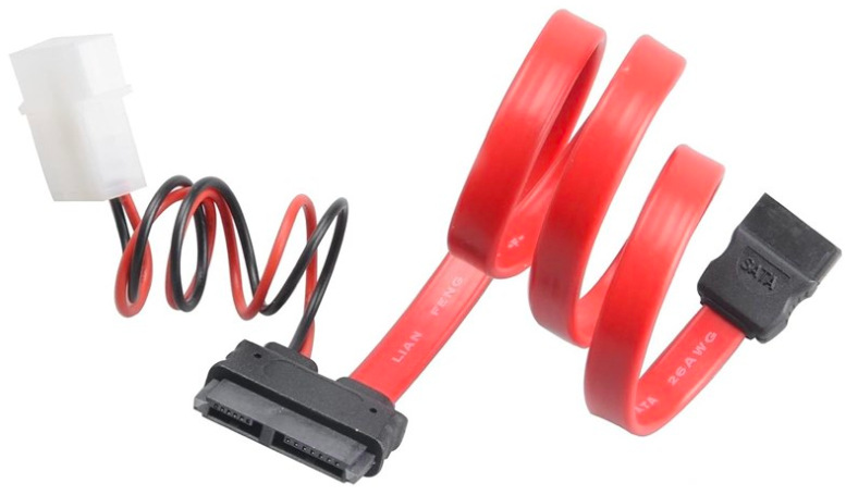AKASA kábel SATA kombinovaný kábel pre pripojenie slim DVD a BR mechanik, 40cm