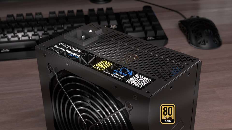Zdroj ENDORFY Supremo FM6 Gold 750W čierny S certifikáciou 80 PLUS Gold zaisťuje vysokú energetickú účinnosť