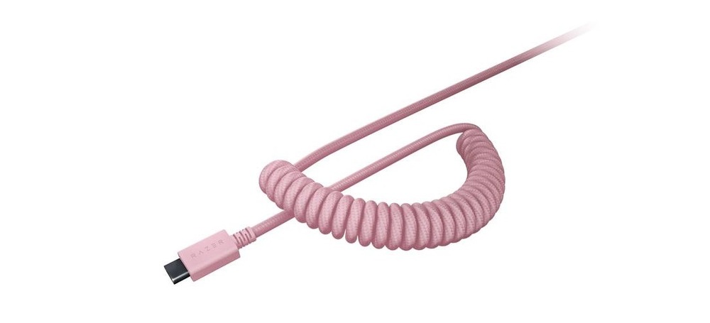 Klávesy Razer PBT Keycap + Coiled Cable Upgrade Set - US/UK ružové