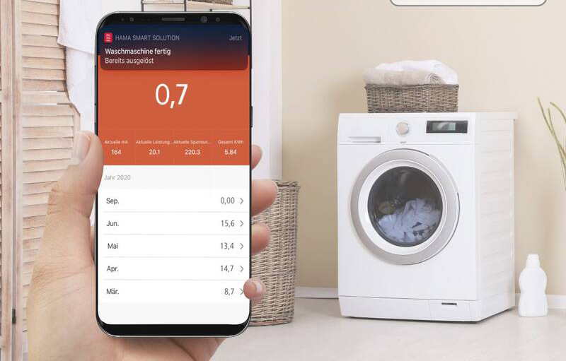 Inteligentná zásuvka Hama SMART WiFi mini, meranie spotreby