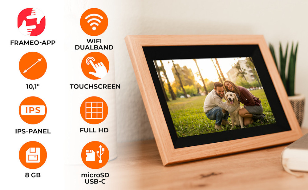 Elektronický fotorámček Rollei Smart Frame WiFi 105 hnedý